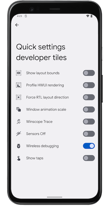 ADB wifi quick settings